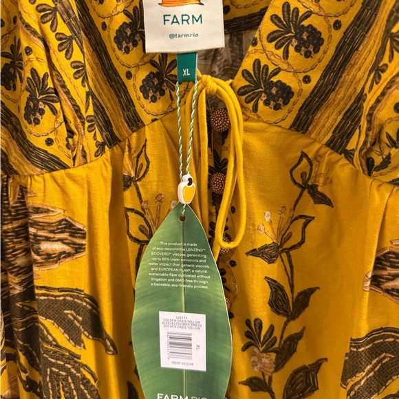 Farm Rio Floral Yellow Maxi Dress - Picture 8 of 11